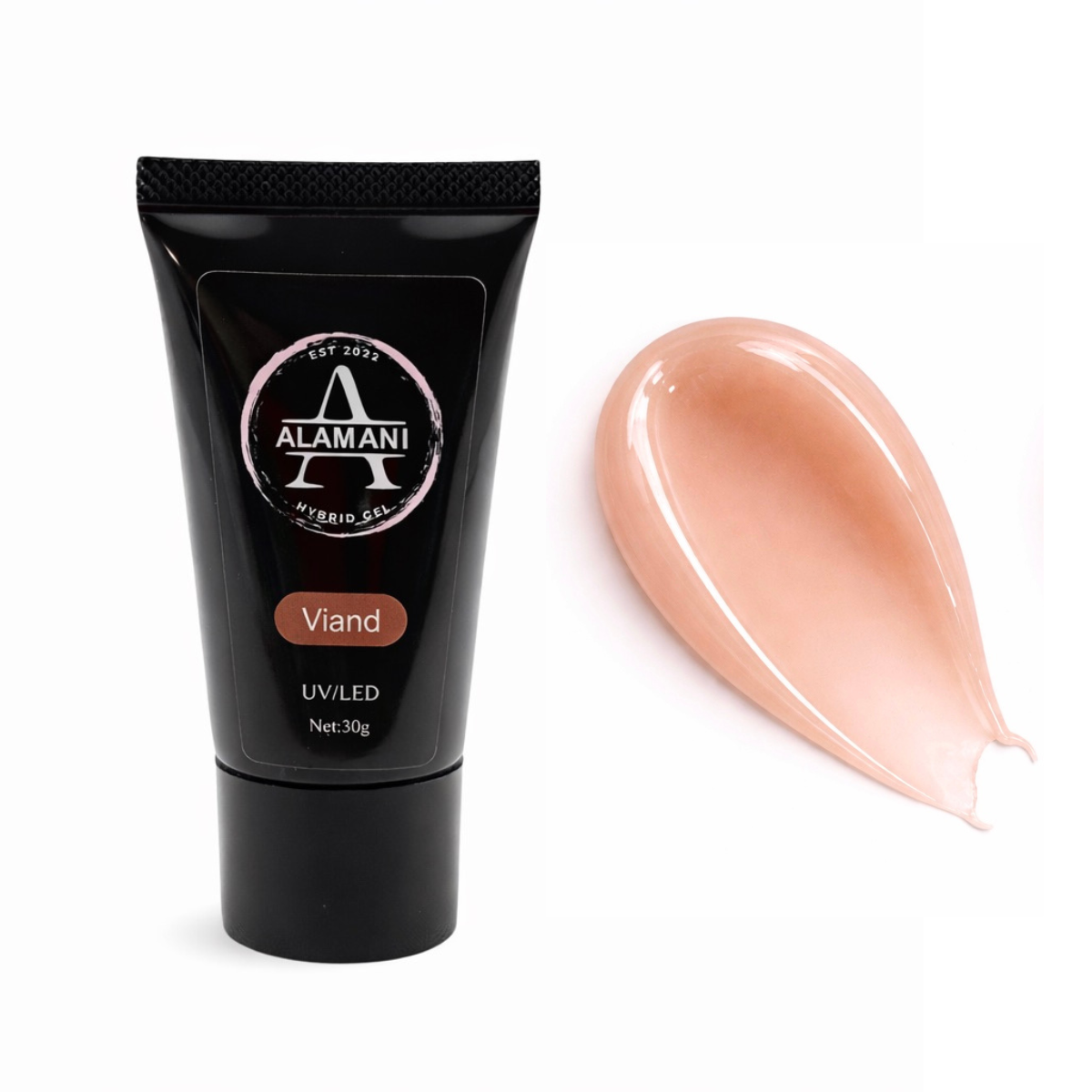 Alamani makeup product with a swatch of beige color on a white background